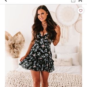 NANAMACS MEET ME IN MYKONOS MINI DRESS SIZE S BLK